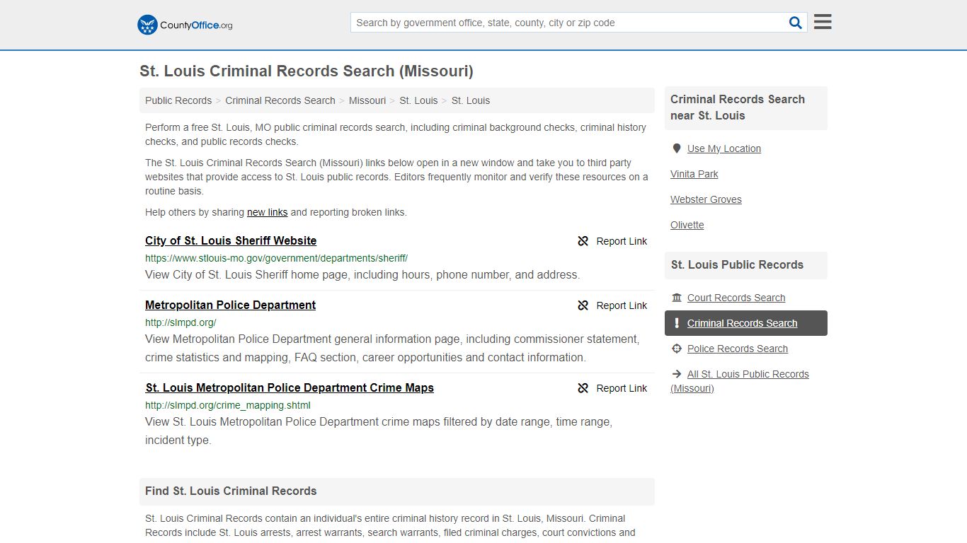 Criminal Records Search - St. Louis, MO (Arrests, Jails & Most Wanted ...